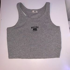 Grey cropped tank top. size small.